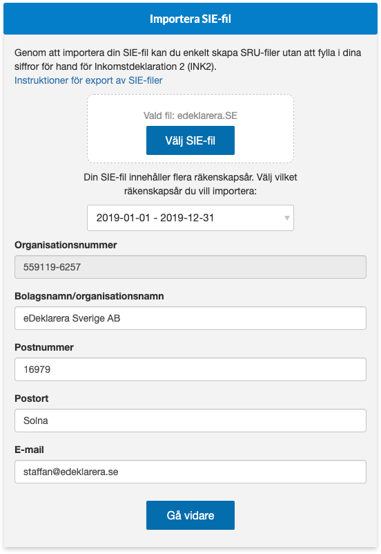 Importera från Fortnox